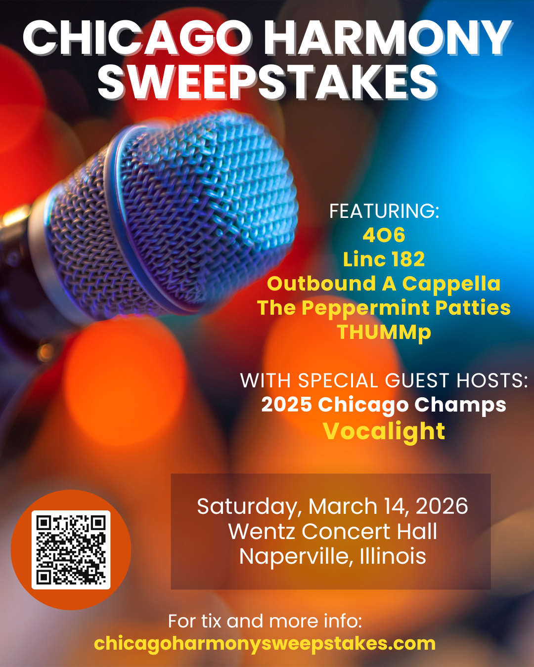 2026 Chicago Harmony Sweepstakes - March 14, 2026 at Wentz Concert Hall in Naperville, Illinois